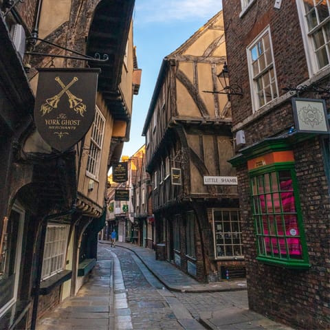 Wander around the quaint boutiques of York's Shambles, just fourteen minutes from home