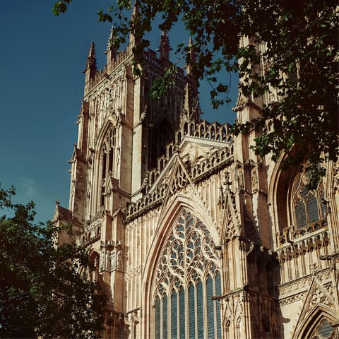 Admire the historic spires of York Minster, less than twenty minutes away on foot
