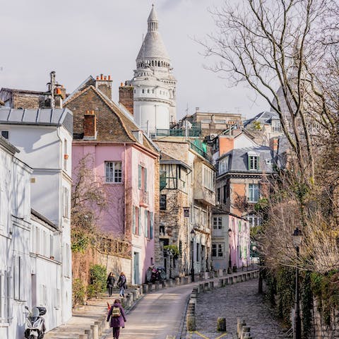 Explore the city on your doorstep – your home is in the bohemian heart of Paris, just a fifteen-minute walk from Montmartre
