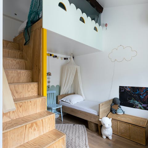 Give the kids a fun room of their own, complete with mezzanine