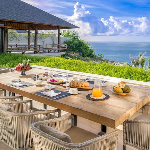 Serve up dinner on the terrace to conincide with the sunset