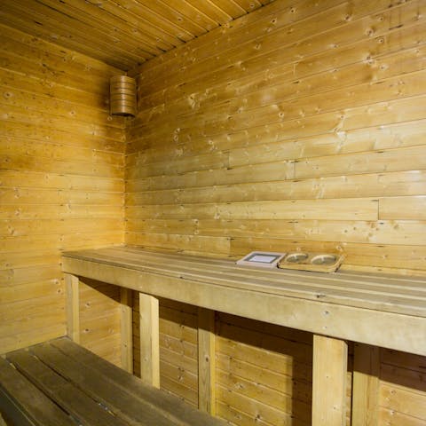 Alleviate any stresses in the deluxe sauna