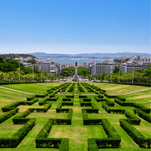 Enjoy expansive views from Parque Eduardo VII 