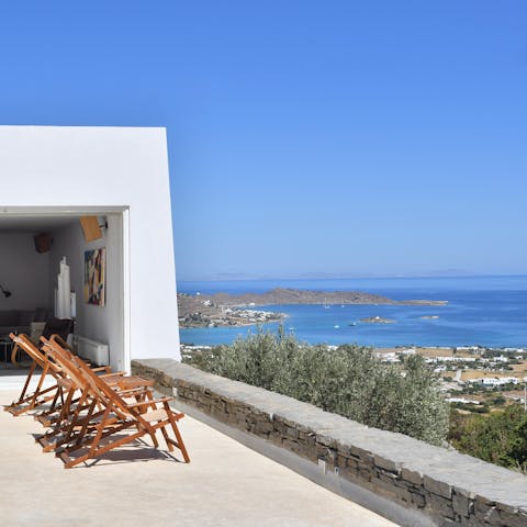 Enjoy views of the neighbouring islands from the terrace 
