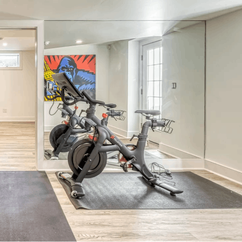 Start the morning with an energising workout on the Peloton bike