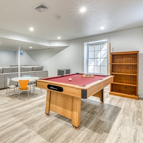 Play a game of pool in the basement lounge, perfect for kids