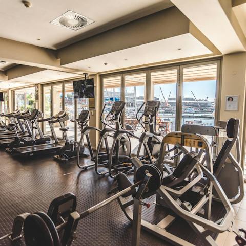 Start your mornings with a high-intensity workout in the on-site gym