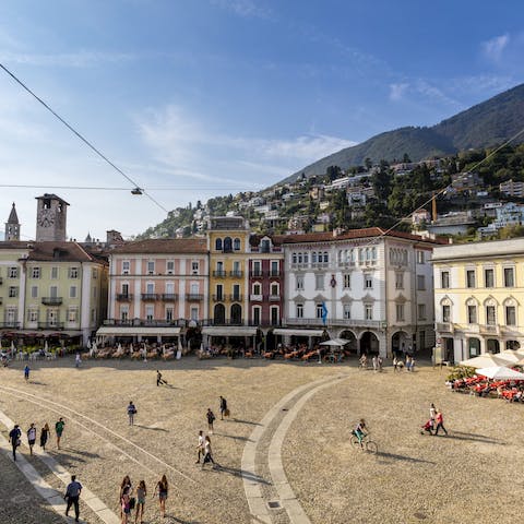 Stay in the centre of lovely Locarno, 600m away from Lake Maggiore