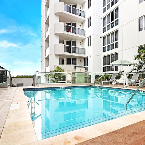 Cool off in the inviting shared pool