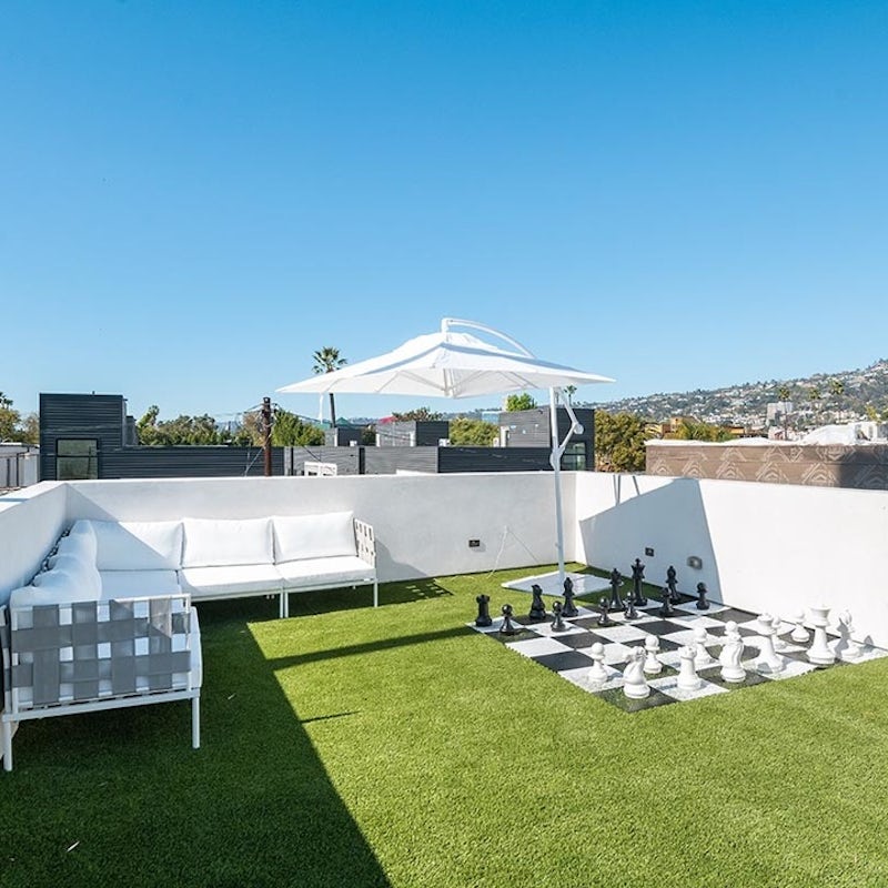Have some fun on the terrace garden, and test your logic skills with the giant chess set