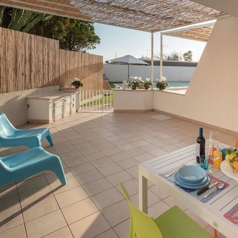 Fire up the barbecue and get together for alfresco mealtimes on the private terrace