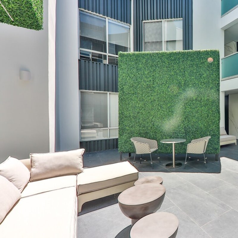 Kick back in the communal patio area
