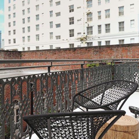 Enjoy your morning coffee on the balcony