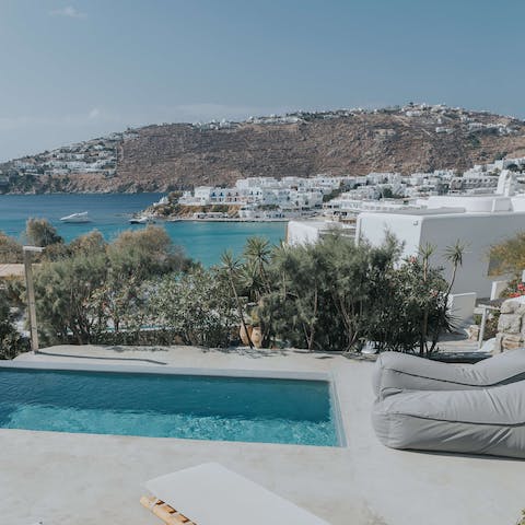 Cool of from the Mykonos sunshine with a dip in the pool