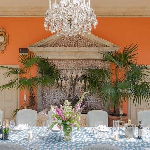 Head to the orangery and gather around the dining table for a family feast of tea and cake