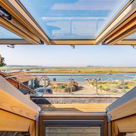 Catch some rays and some stunning channel views from the main bedroom's terrace