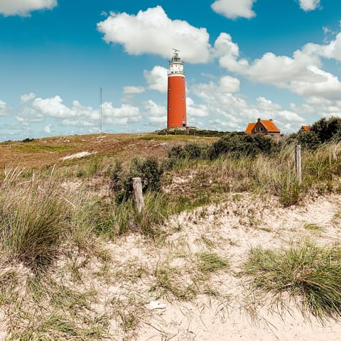 Stroll along Texel Beach and visit the Eierland lighthouse, a five-minute drive away