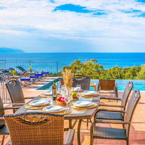 Dine alfresco with a spectacular backdrop