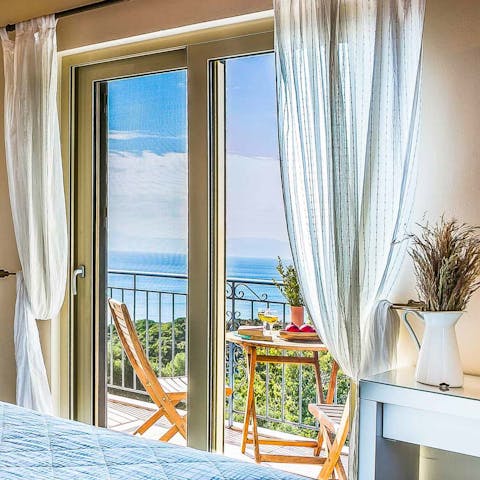 Enjoy sea views from the bedroom