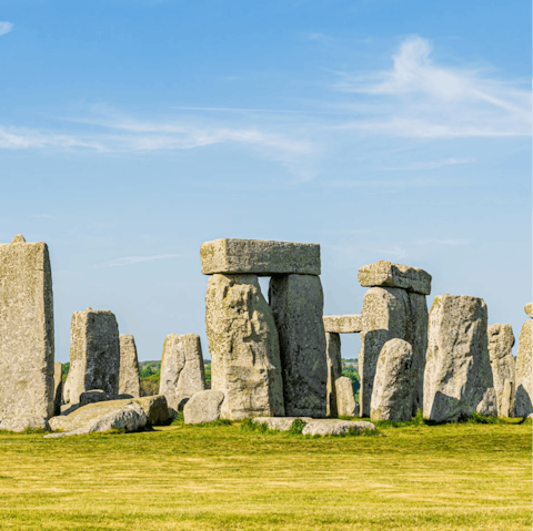 Experience the majestic presence of Stonehenge – only a thirty–minute drive away