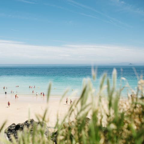 Spend the day on beautiful Porthminster Beach, a three-minute stroll away