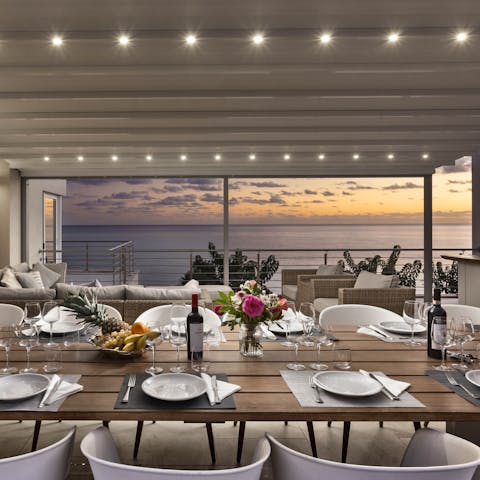 Watch the sunset as you dine alfresco