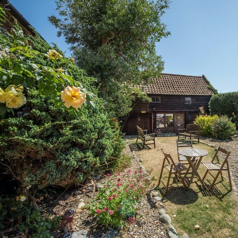 Soak up the sunshine in the shared gardens