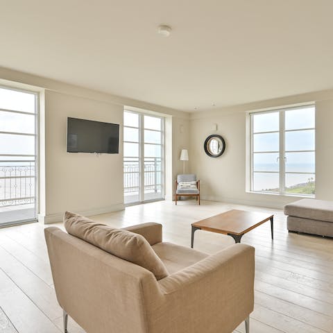 Admire the sensational sea views from the light-filled living area