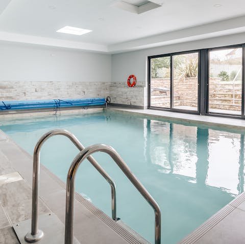 Enjoy a secluded swim in the private indoor pool