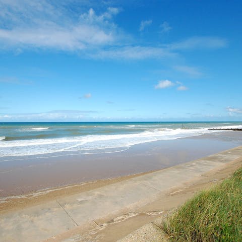 Visit the stunning sandy beaches of Bacton, just a short stroll away