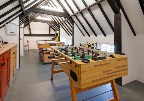 Head to the communal games room for fun nights with friends