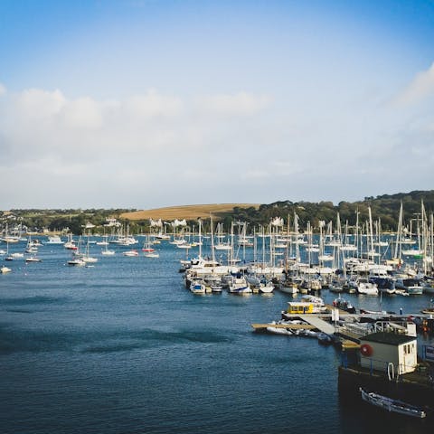 Take a twenty-minute drive to the bustling harbour town of Falmouth