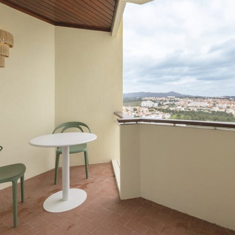 Enjoy the views over Cascais from your private balcony