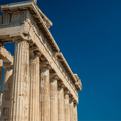 Visit the ancient Acropolis of Athens, just a short walk away