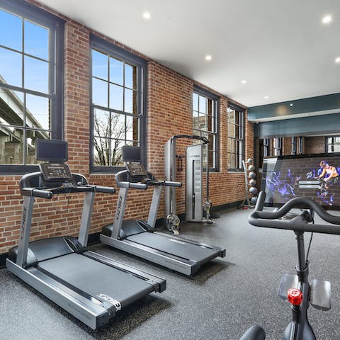 Keep on top of your fitness at the onsite gym