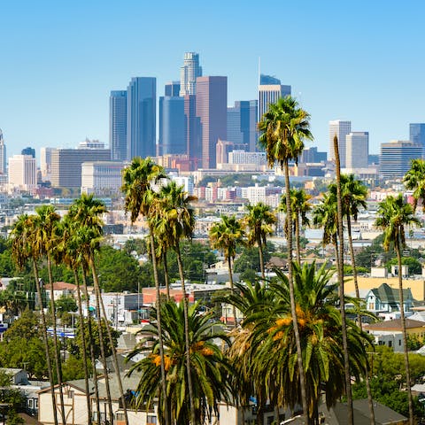 Explore downtown LA – a fifteen-minute drive away