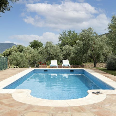 Cool off from the Spanish heat with a dip in the private pool