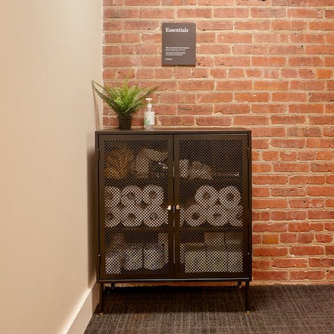 Help yourself to some household basics in the shared essentials cupboard