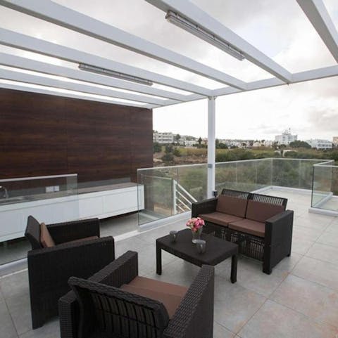 Enjoy the rugged surrounding views on the rooftop terrace