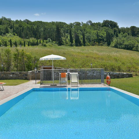 Beat the Tuscan heat with a refreshing swim in the private pool