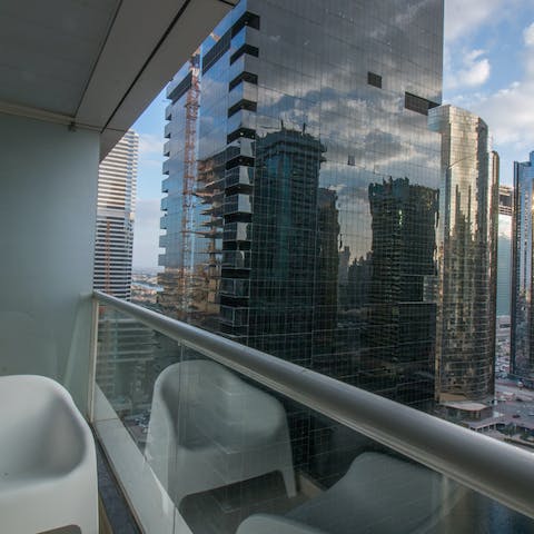 Enjoy stunning city views from the privacy of your balcony 
