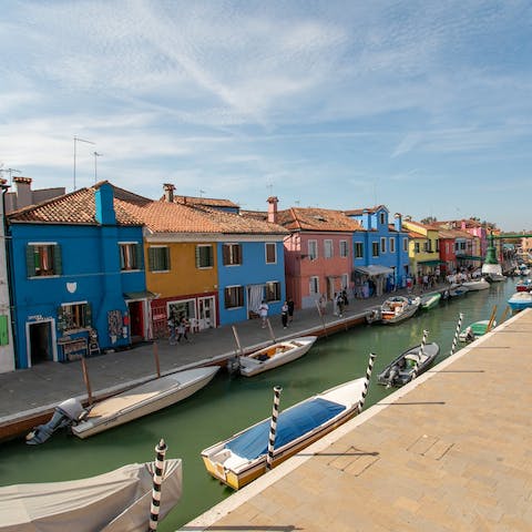 Stay on a pretty canalside street on the quiet island of Burano