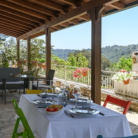 Enjoy some focaccia and burrata, as well as the view over Selva di Fasano, from your terrace