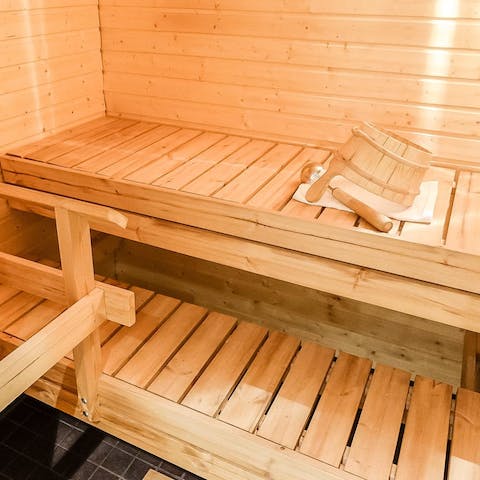 Relax in the in-house sauna