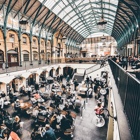 Browse the upmarket boutiques of Covent Garden's covered market – it's just over half an hour away on the tube