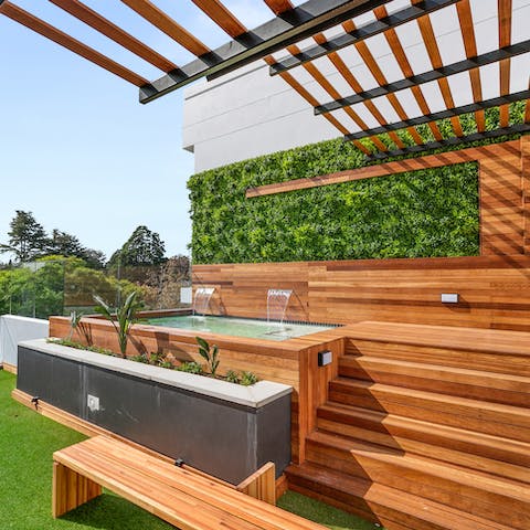 Relax on this cool rooftop terrace