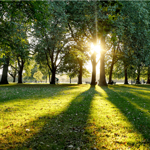 Head out for a gentle stroll through Clapham Common nearby