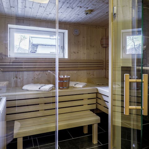 Pamper yourself in the private sauna to start the morning afresh