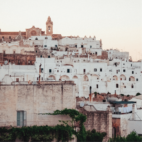 Enjoy gelato as you saunter around the enchanting, white washed town of Ostuni, just thirteen minutes away by car