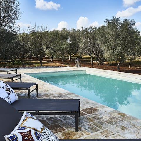 Soak up the Puglian sun surrounded by four acres of three hundred olive trees